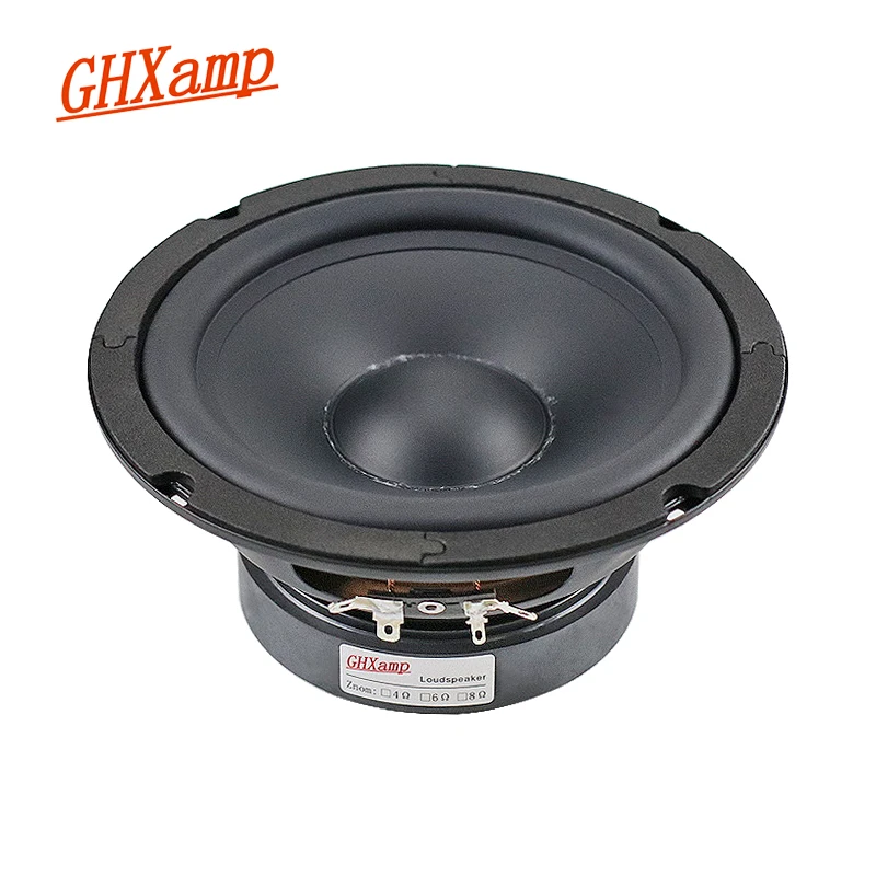 

GHXAMP 6.5 inch 165mm Mid Bass Speaker Unit Deep Bass 8ohm 130W HIfi Home Theater Mediant Woofer Rubber edge 39HZ 89DB 1pc