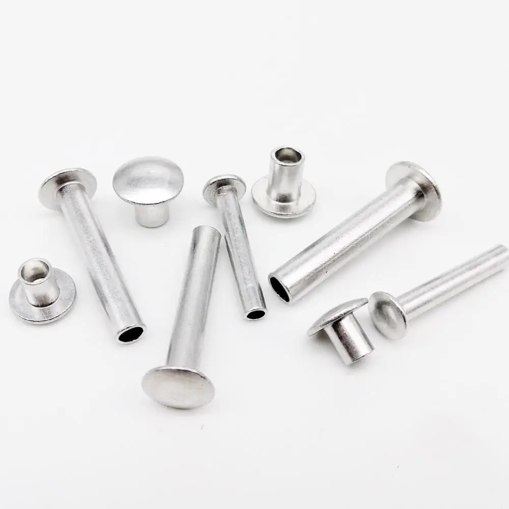 10/50pcs M2 M2.5 M3 M4 M5 M6 GB873 Aluminum Round Flat Truss Head Half Semi Hollow Shank Rivet Diameter 2-6mm length 3-30mm