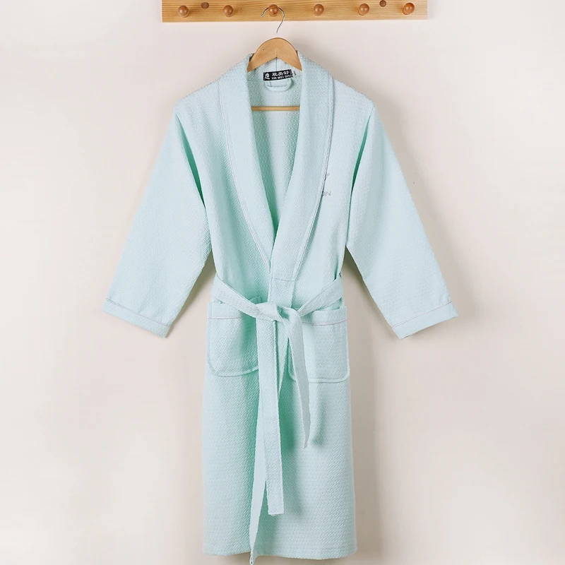 Summer Waffle Bathrobe Women 100% Cotton Suck Water Kimono Bath Robe Plus Size Sexy Peignoir Dressing Gown Bridesmaid Robes