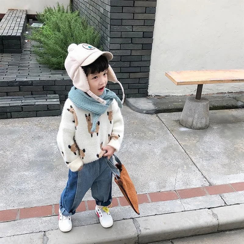 Boys Sweater Kids Outwear Tops Jackets 2022 Cartoon Fleece Thicken Warm Winter Autumn Costume Teenage Children Clothing