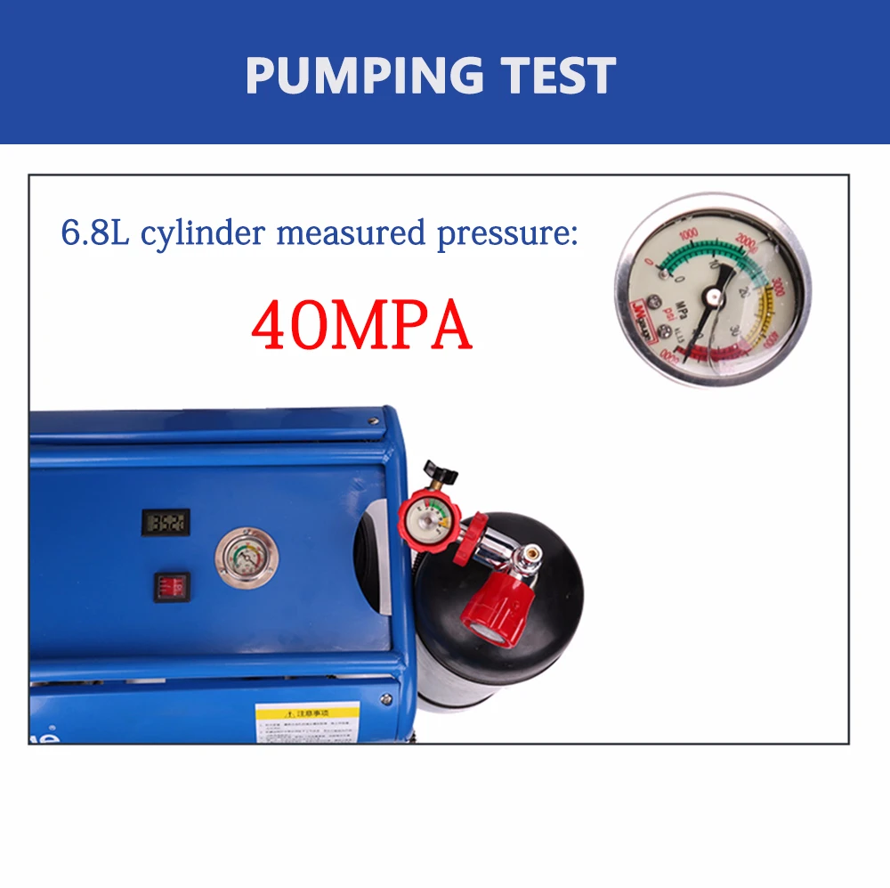 Imagem -04 - Pcp Mergulho Inflator 300bar 30mpa Cilindro Duplo Bomba de ar Alta Pressão Elétrica Compressor ar Pneumático Scuba