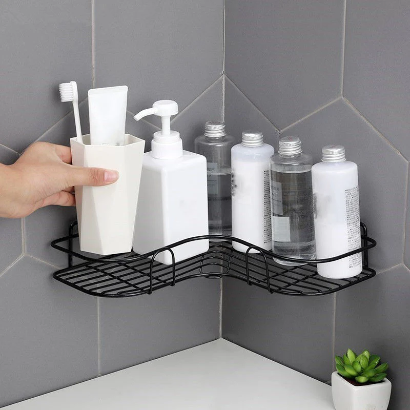 Wall Mounted Bathroom Shelf, Towel Rack, Corner Rack, Storage Organizer, Holder, Alumimum, Toilet, 1 Layer