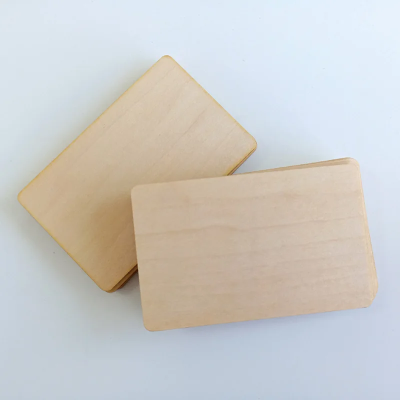 Wooden 10Pcs NFC 213 NFC 216 RFID Maple Blank Digital Business Card DIY Crafts Laser Engraving New Materials