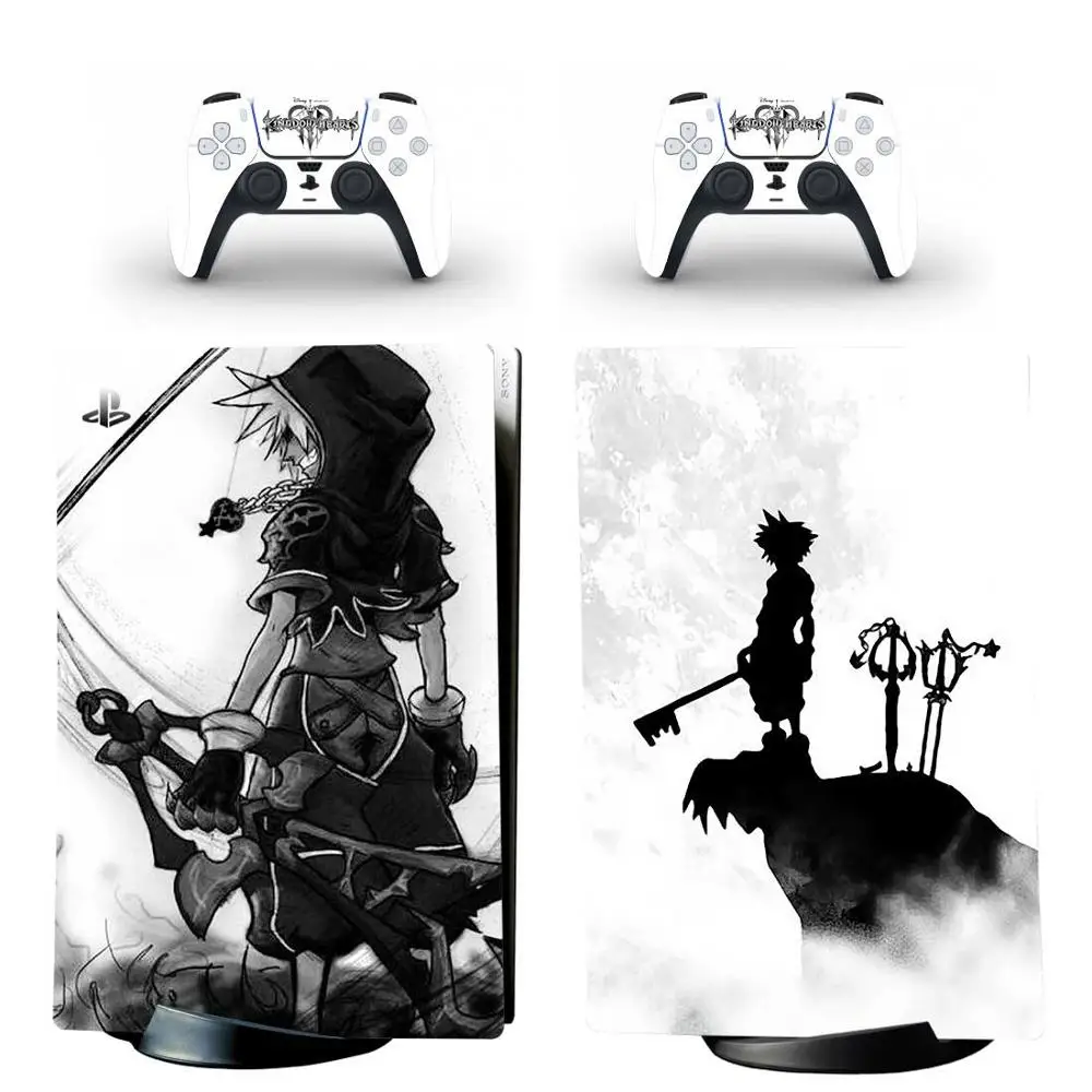 Reino corações ps5 edição digital adesivo de pele decalque capa para playstation 5 console e 2 controladores ps5 adesivo de pele vinil