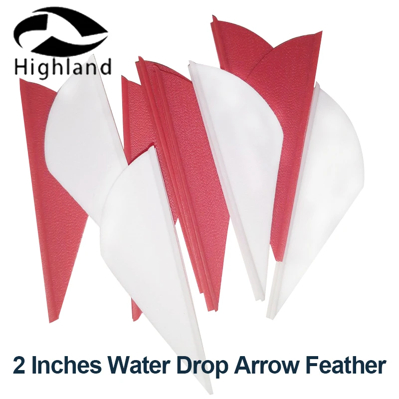 24pcs Archery 2 Inch Plastic Arrow Feather Vanes Fletching Hunting Rubber Fleted Drop Shape Right Wing Arrow Feather Accessories