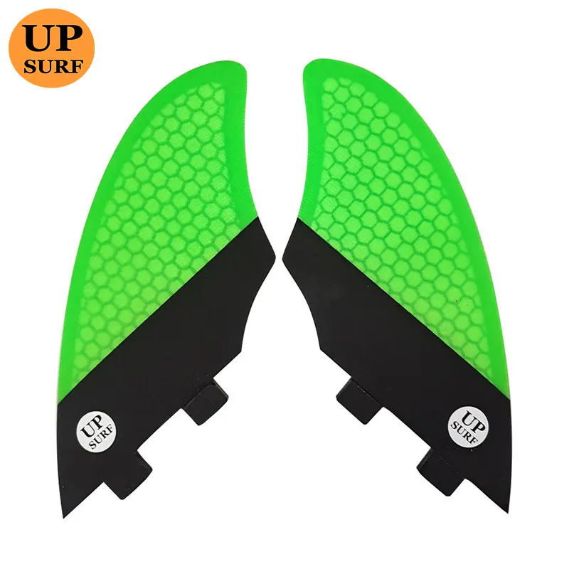 

Surfboard Double Tabs Fin Black With Green ColorKeel Fin Twin Fins In Surfing KEEL fins Surf Water Sport Surf Accessories upsurf