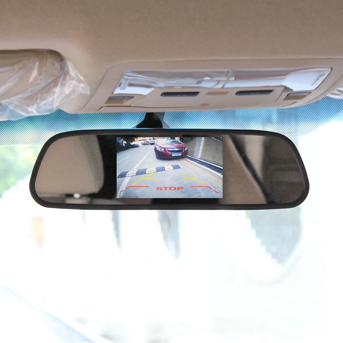 SMALUCK 4.3inch TFT LCD Screen Car Rear View Mirror Monitor LED Night Vision HD Rear View Car Camera IP6 Waterproof