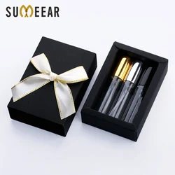 20 Set/Lot 3 in a Box 10ml Perfume Spray Bottle Aluminium Perfume Atomizer Sample Gift with Black Box Package High-end