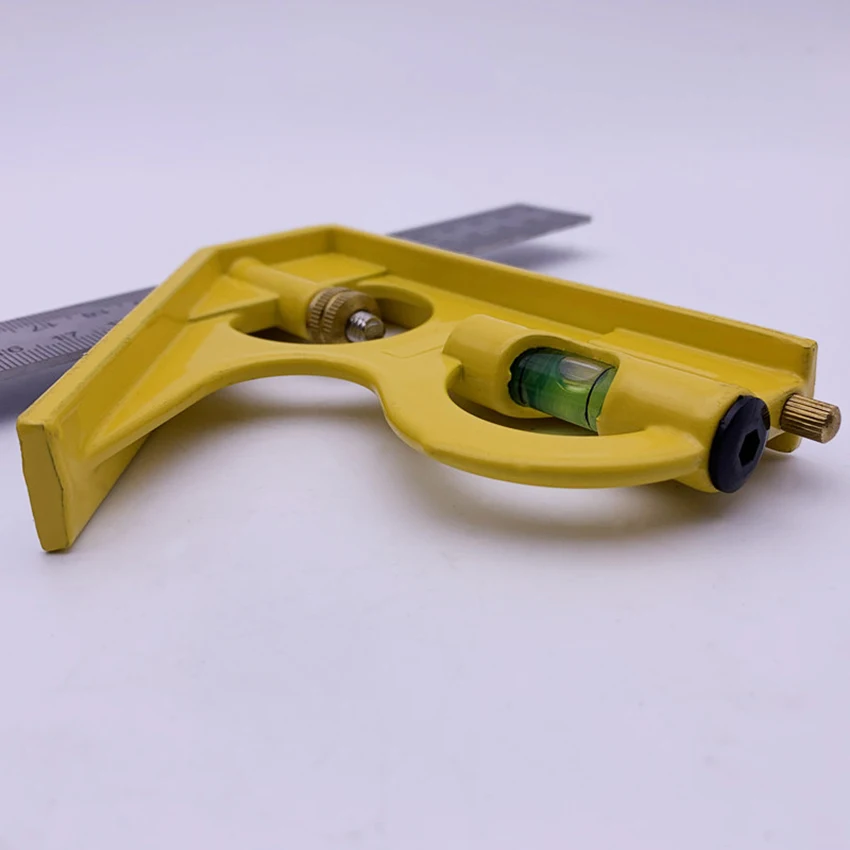 30cm Combination Square Angle Ruler, Stainless Iron Ruler and Aluminum Alloy Bolt, Multi-function Measuring Tool for Woodworking