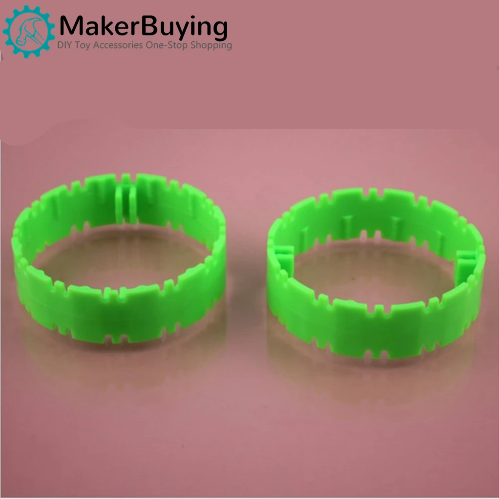 2pcs Green rolling ring Uniwheel ring Balance ring Plastic ring Toy accessories Tech building block parts