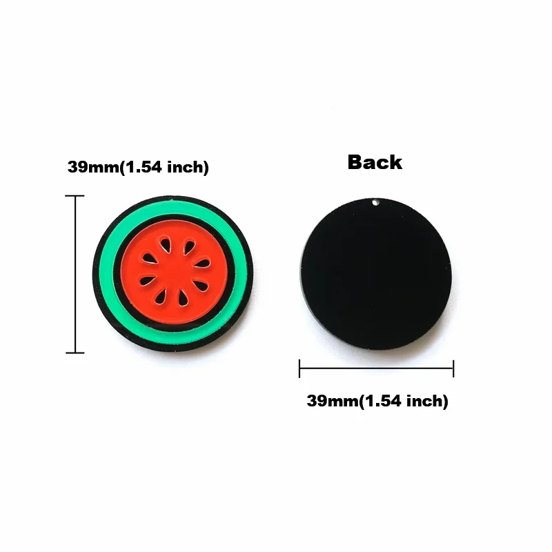 (10pcs/pack) Summer Cute Fruit Watermelon Slices With Hole Acrylic Accessories For Earrings Jewelry Making Wholesales