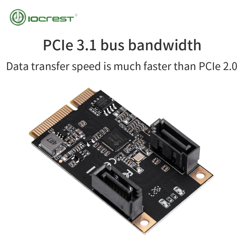 

IOCREST 2 порта SATA III полная высота Mini PCIE 3,0 gen3 карта высокоскоростного контроллера