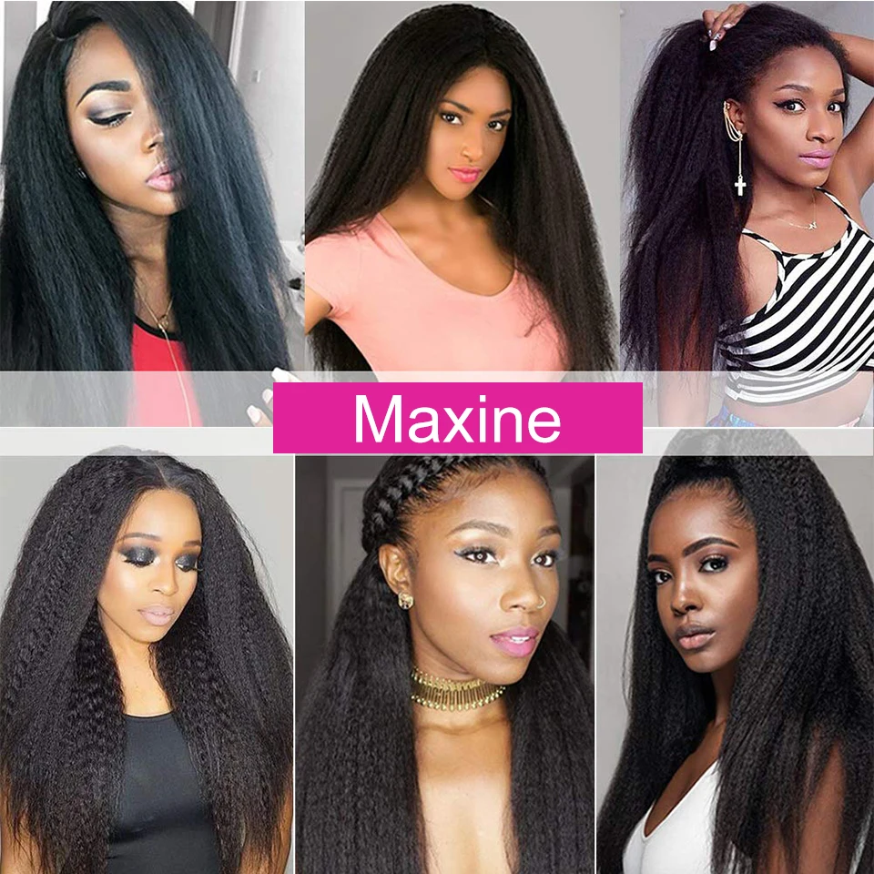 Kinky Straight Clip In Hair Extension Human Hair 8Pcs/Pack Full Head For Black Women Maxine Kinky Straight Clip Ins Hair Pieces