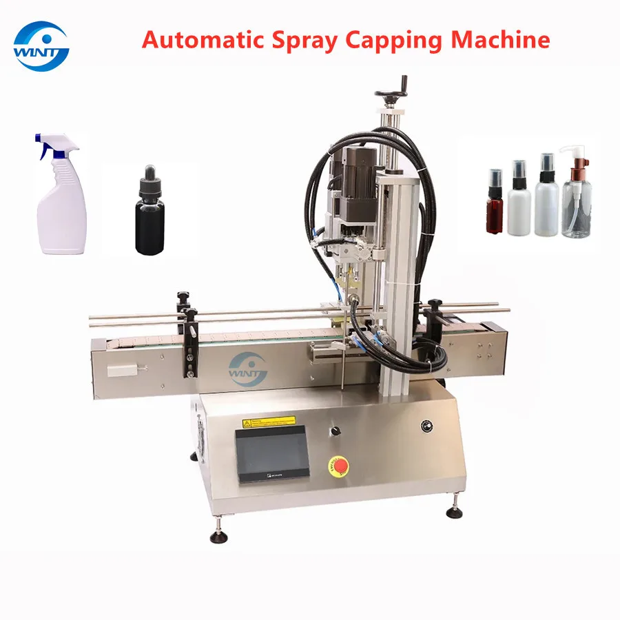 Automatic Desktop Spray Pump Bottle Capping Machine Linear PET Plastic Bottle Screw Tightening  Capper For Perfume Toilet Liquid