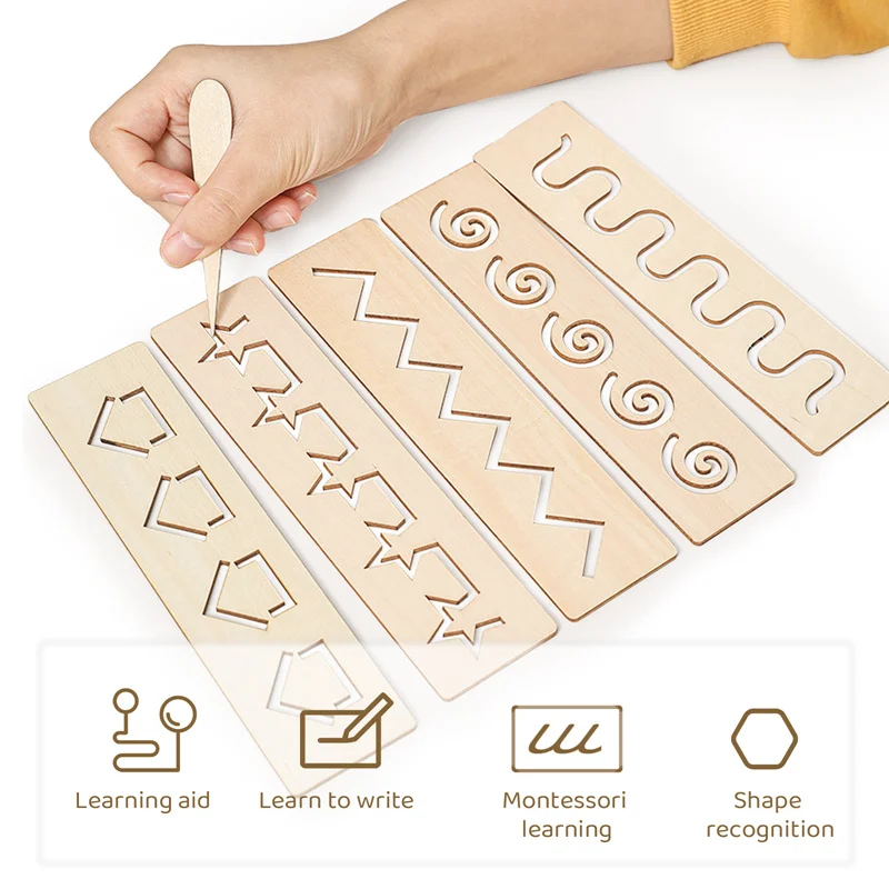 Jouet éducatif en bois pour enfants Montessori apprentissage précoce mot orthographe lettre numéro rainure planche de pratique stylo de contrôle