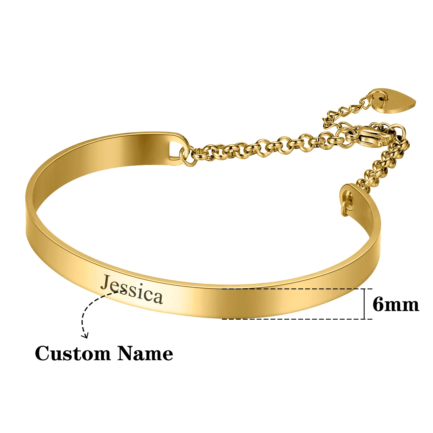 

MYDIY Бесплатная гравировка на заказ, ювелирные изделия из нержавеющей стали, имя логотипа, эффектные браслеты и браслеты для женщин, очаровательные браслеты в форме сердца, подарки для мамы