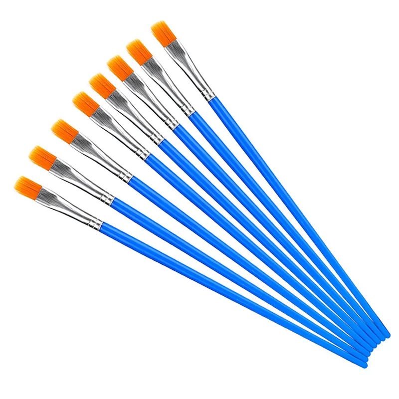 AAY-مجموعة فرش نايلون للأطفال ، شعر مسطح ، ألوان مائية صغيرة ، مجموعات طلاء ، 50 قطعة