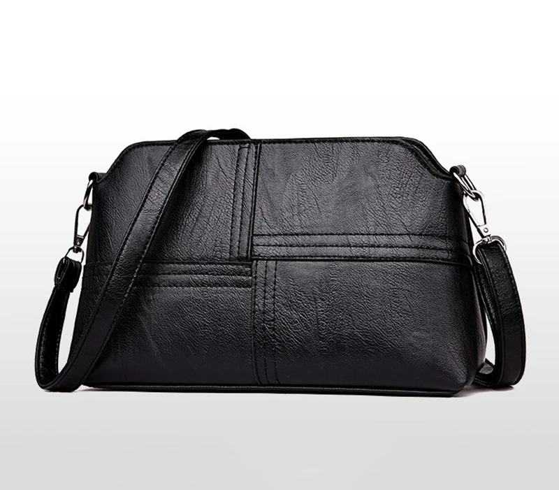 Neue Casual Mama Messenger Bags Umhängetasche PU Leder Schwarz Handtaschen für Frauen Kleine Umhängetasche Geldbörse – Detail 22