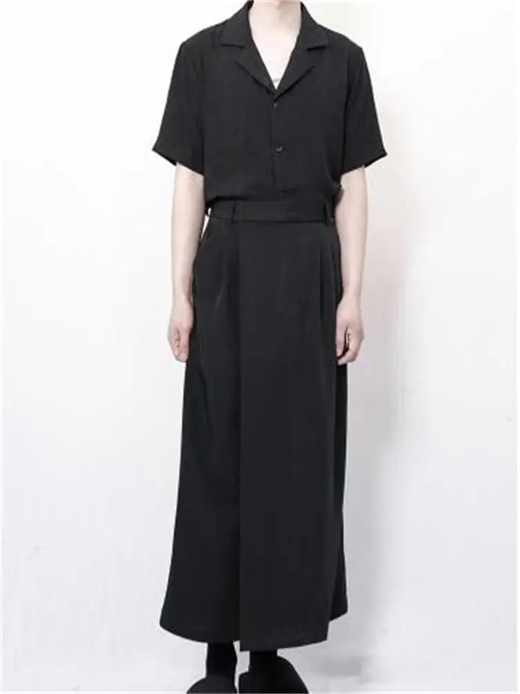 Men's Wide Leg Pants Pant Skirt Spring And Autumn New Classic Dark Personality Asymmetric Samurai Pants Super Loose Pants