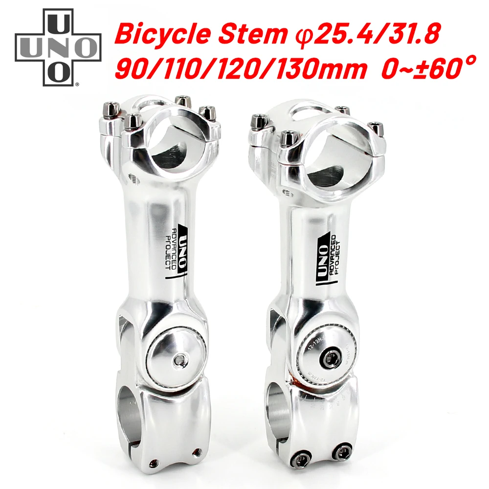 UNO Bicycle Handlebar Stem Adjustable 0-60 Degrees Stems 31.8 x 90/110/120/130mm MTB Stem Riser Adjustable Stem Bicycle Parts