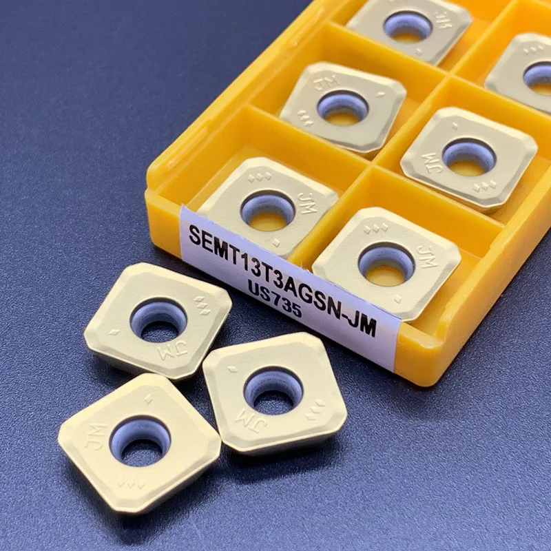 10 pz SEMT13T3AGSN-JM VP15TF/US735 inserto in metallo duro utensile per tornitura inserto per fresatura CNC SEMT13T3 utensili per tornio inserto per tornitura in lega dura