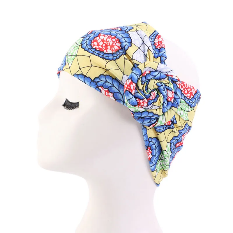 Hot Sell Women African Printed Turbans Headband head wear Tradition Turban Head Wraps Muslim Headscarf