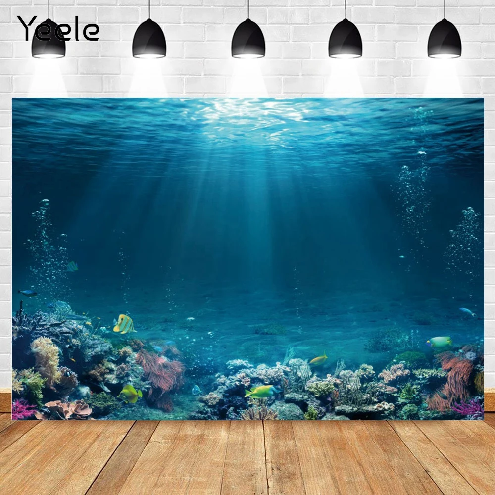 

Yeele Summer Sea Seabed Underwater Aquarium Scene Baby Photography Backdrops Photographic Background Photo Studio Photophone