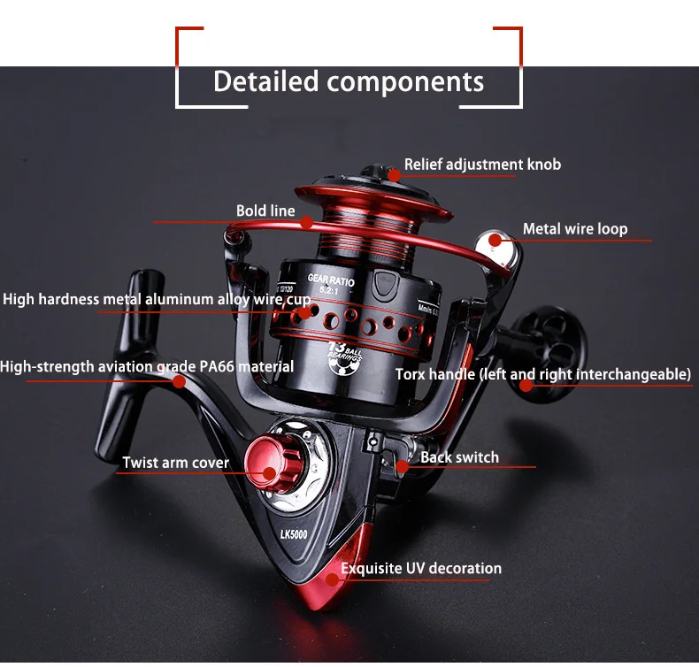 LK Series Fishing Wheel Spinning Wheel Sea Rod Wheel Road Asian Wheel Fishing Reel