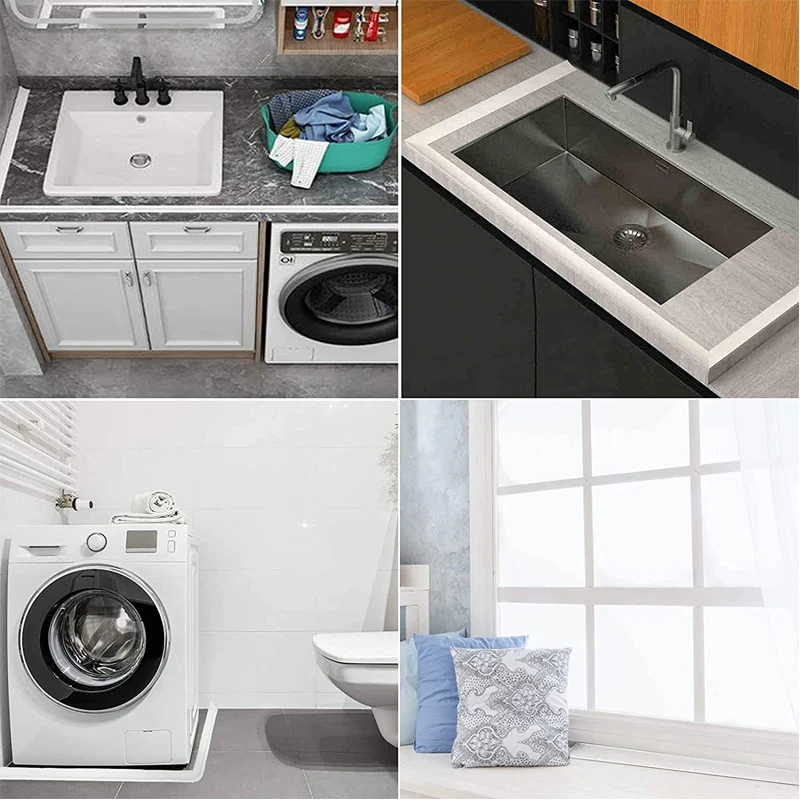 Silicone Bathroom Door Water Retaining Strip Kitchen Countertop Water Stopper Washing Machine Shower Dam Barrier Sealing Strip