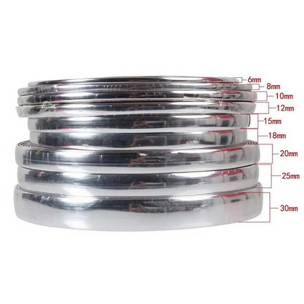 6/8/12/15/20/25/30 MM Kiểu Dáng Xe Chrome Trang Trí Dải Phía Trước Phía Sau Sương Mù đèn Viền Bao Đúc Khung Trang Trí Bảo Vệ