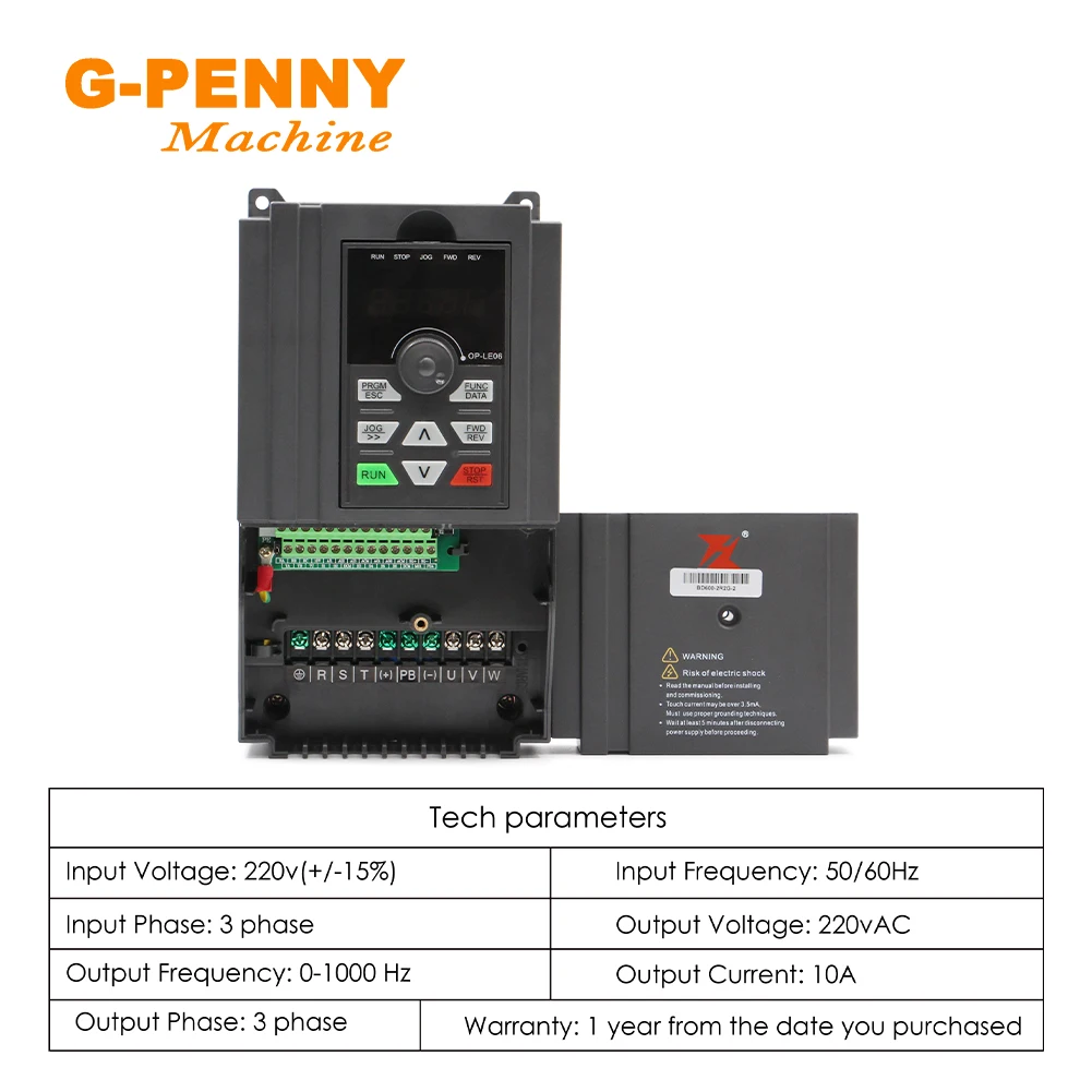 2.2KW FuLing BD600 Inverter 220v/380v Variable frequency Drive 3 phase Output Motor Speed Control 0-1000Hz vector control