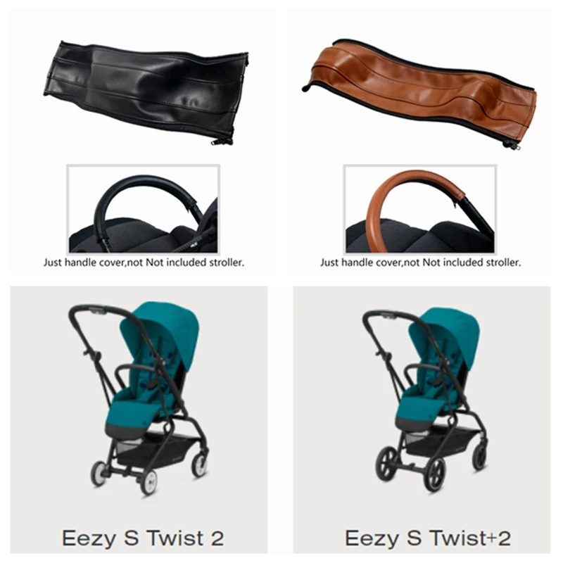 Penutup Sandaran Tangan Kulit Pu untuk Cybrex Eezy S Twist 2 / Eezy S Twist + 2 Kereta Dorong Bayi Penutup Pegangan Sarung Lengan Aksesori Kereta Dorong