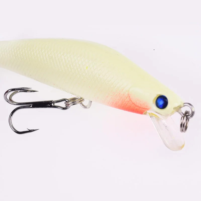 WDAIREN 3D Luminous Minnow Lures 8cm 8g Night Fishing Wobbler Crankbait Tackle Artificial Hard Bait Warped Bass Isca Swimbait