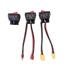 2PCS 30A/250VAC 35A/125VAC grande interruttore di corrente con spina XT60/T 14AWG cavo per batteria RC esca Tug Boat 550/775 motore spazzolato