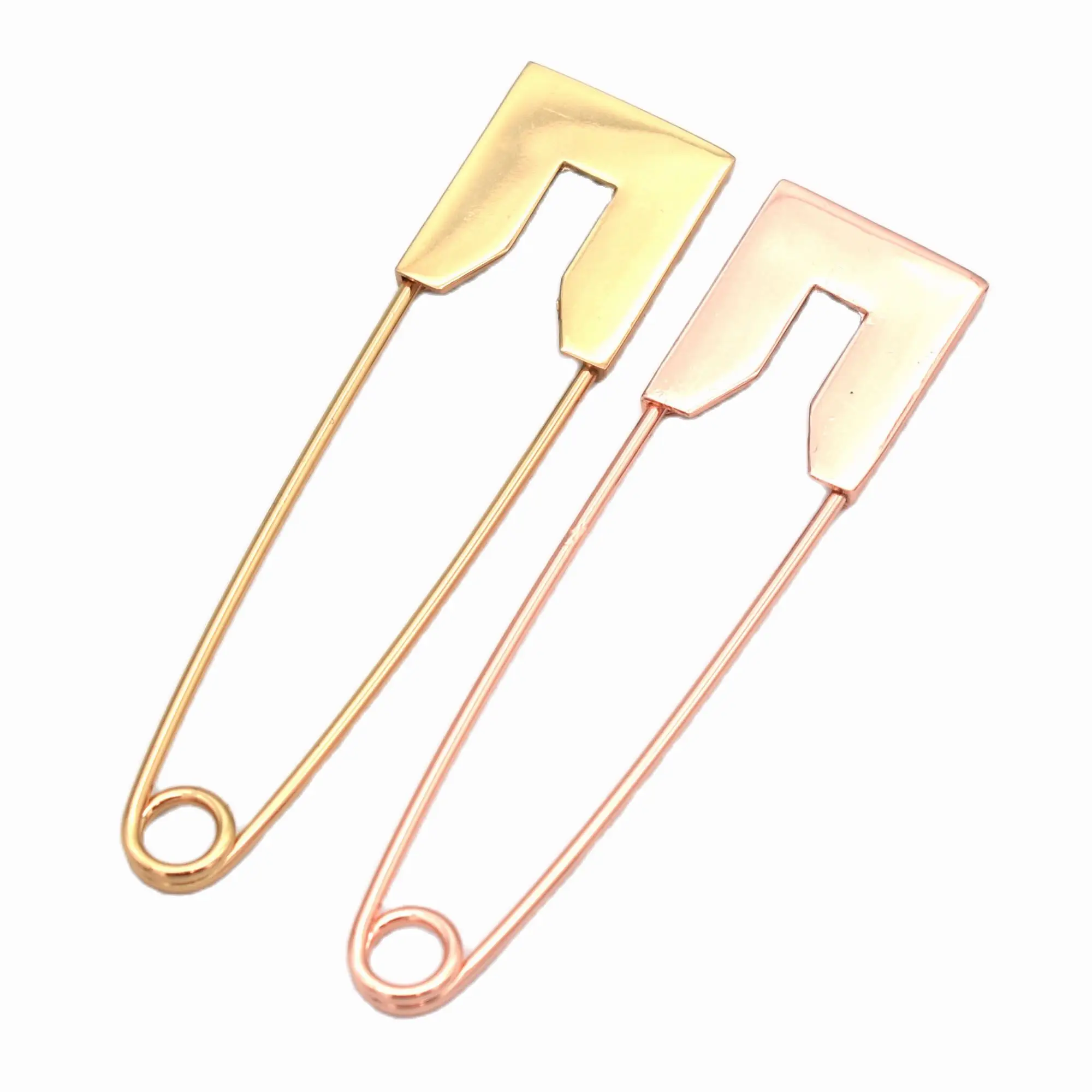 Rose Gold Safety Pins Brooch Decorative Charms for Jewelry Kilt Knitted Fasteners Used in Clothes Hats Skirts Dresses 8PCS 80mm