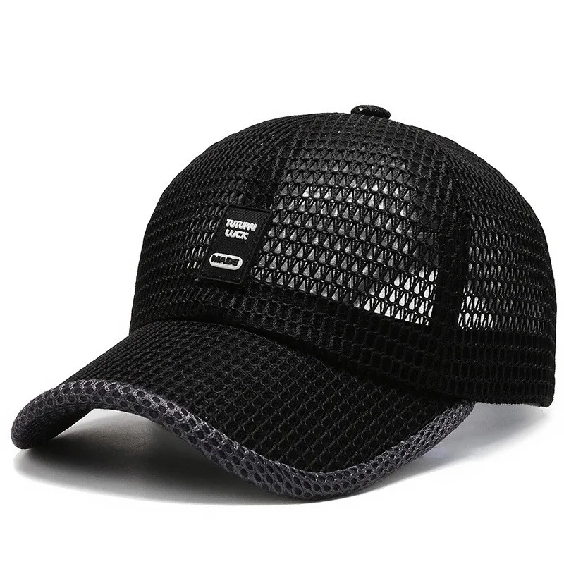 Adjustable Running Cap Men Mesh Baseball Cap Snapback Hat Summer Hip Hop Fitted Cap Outdoor Sport Visor Sunscreen Baseball Cap