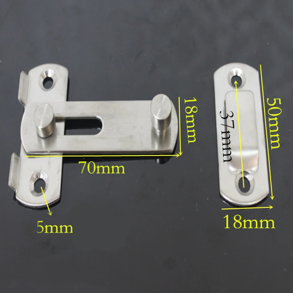 Porta de aço inoxidável Bolt Lock, Anti-Roubo, Armário Deslizante Locks, Hardware Móveis, Armários, gaveta para porta deslizante