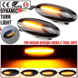 Dynamic LED Side Marker Turn Signal Lights For Nissan Qashqai Dualis Juke Micra March Micra CUBE EVALIA Note X-Trail LEAF