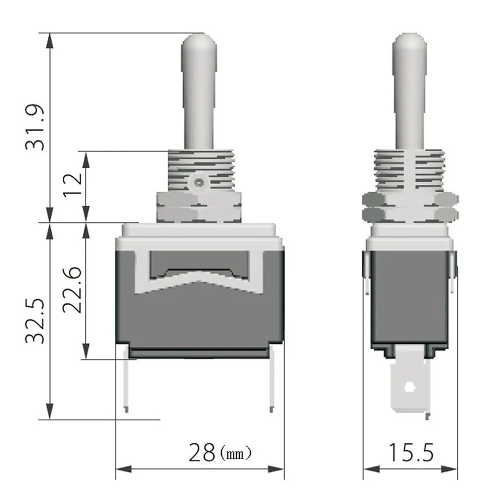 KEDU HY29H SPST On Off Toggle Switches Motor Reverse Switch 2Pins 15A 2HP