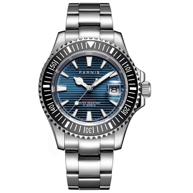 PARNIS Мужские автоматические часы 46 мм Механические наручные часы 10 атм Водонепроницаемые светящиеся сапфировое зеркало Miyota 8215