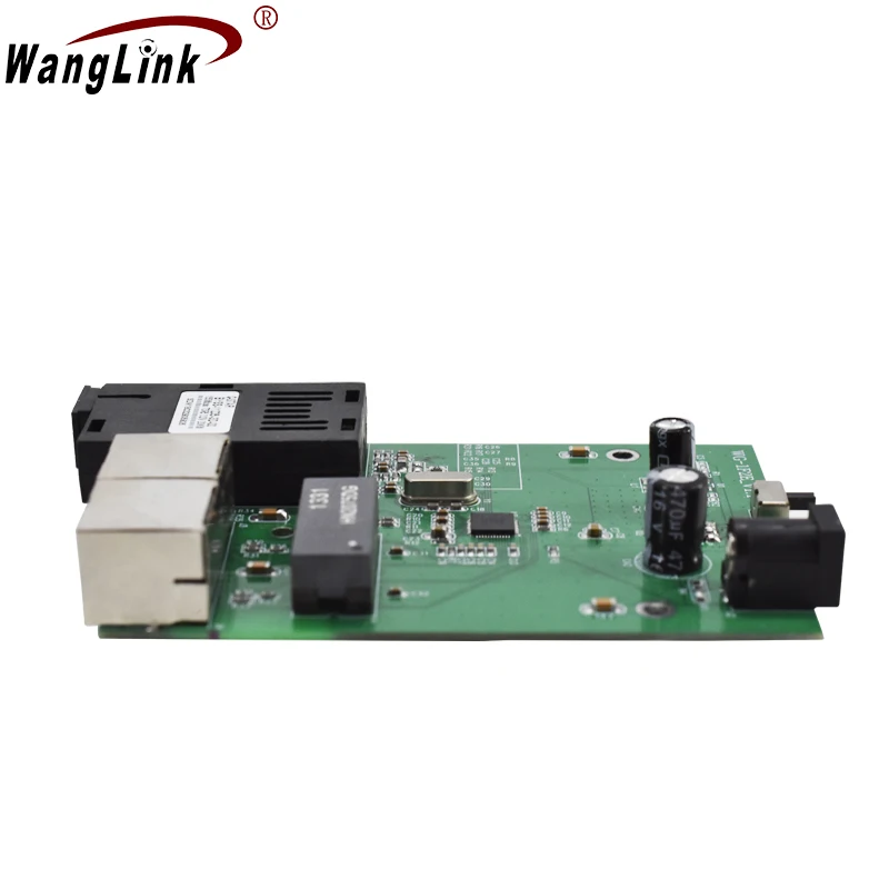 Wanglink 1 SC 2 RJ45 Fast Ethernet Switch 10/100M Fiber Optik 20KM Media Converter Single Mode Fiber Port Board PCB
