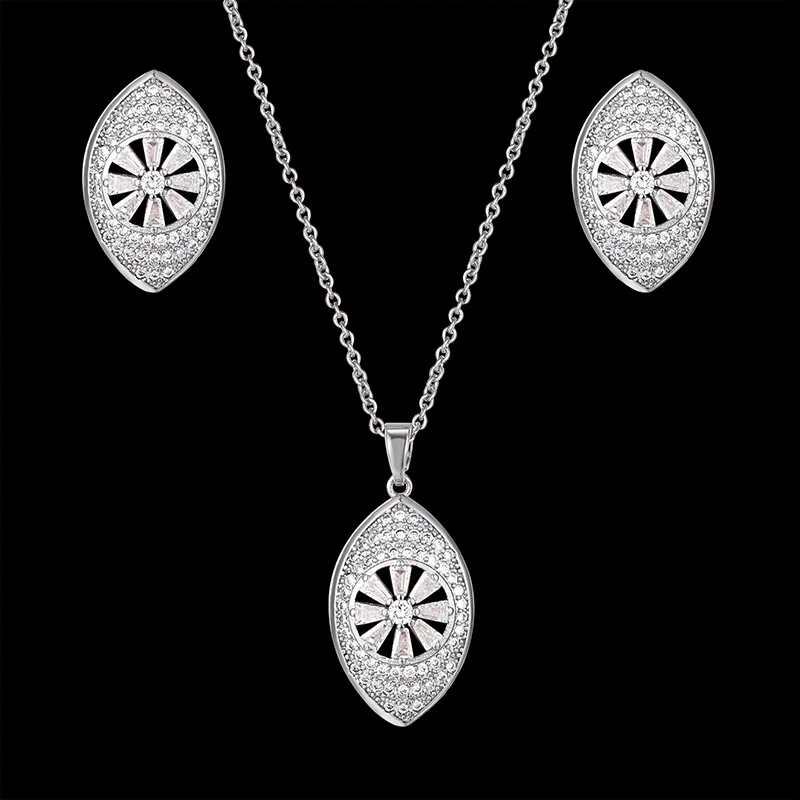 Lanruisha brand Simple pendants and Earrings women's jewelry set special shaped stone eyes with zircon popular jewelry best gift