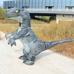 Hot T-REX Velociraptor Inflatable Dinosaur Cosplay Costume Anime Purim Halloween Party Clothing for Adult Fancy Dress Suit