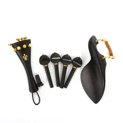 1Set Violin Parts Ebony wood peg chinrest tailpiece Endpin Violin Accessories