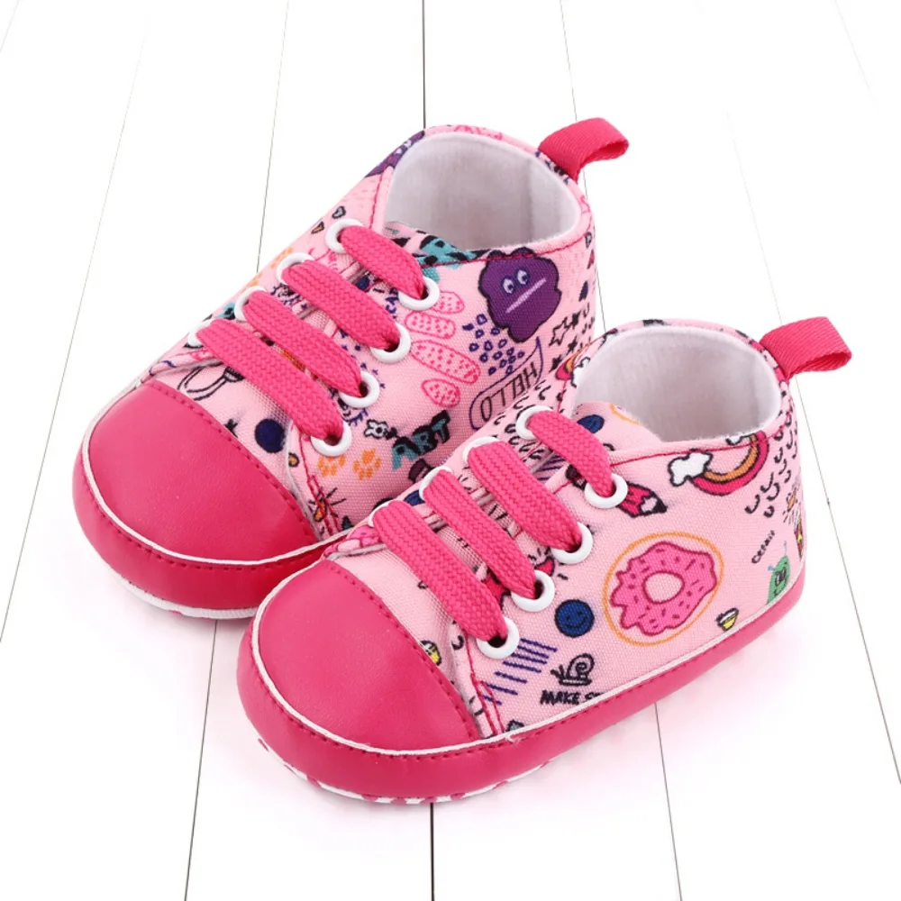 

Infant Soft-soled Toddler Shoes Lace-up Shoes First Walkers Baywell Autumn Baby Boys Girls Cartoon Pattern Casual Sneaker