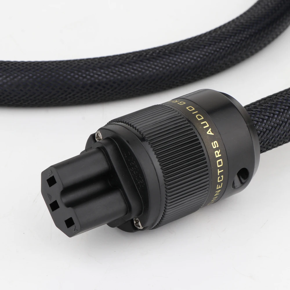 HiFi D503 하이 엔드 OCC 구리 EU/US 버전 골드 도금 P-078 전원 플러그 IEC 커넥터가있는 주 전원 코드 케이블