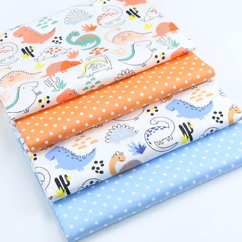 Dinosaur Dot 100% Cotton Twill Fabric,Patchwork Cloth,DIY Sewing Quilting Fat Quarters Material For Baby&Child Dress Sheets