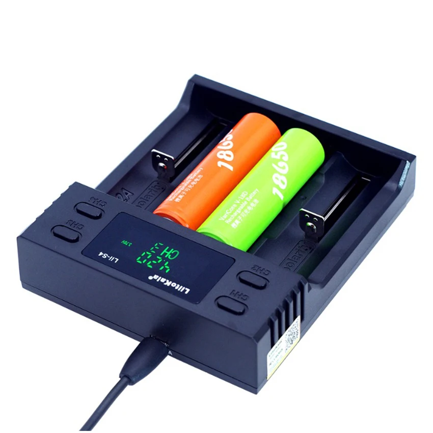 Liitokala Lii-S4 Battery Charger, Charging 18650 3.7V 18350 18500 21700 20700B 10440 26650 1.2V AA AAA NiMH Battery.