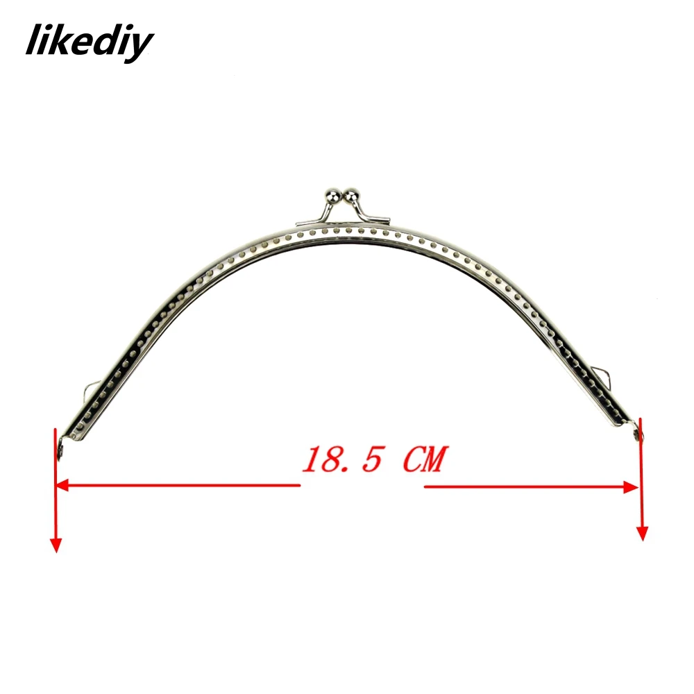1 Piece Glossy Silver Basic Arch Metal Purse Frame Kiss Clasp Lock DIY Bag Accessories 8.5/10.5/12.5/15.5/18.5 CM