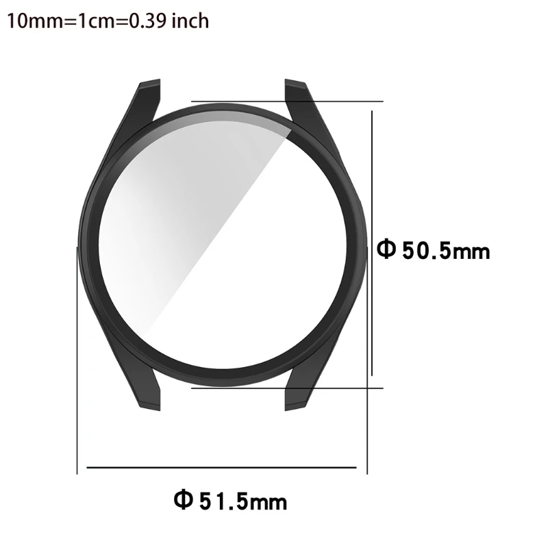 Cornice per huawei Watch3 pro Cover Protect custodia protettiva in pellicola temperata